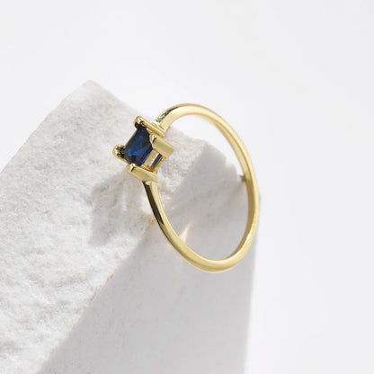 Sterling Silver 14K Gold Plated Simple Style Classic Style Commute Inlay Geometric Zircon Rings