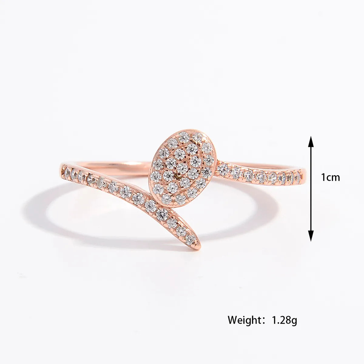 Sterling Silver 14K Gold Plated White Gold Plated Elegant Plating Inlay Round Oval Water Droplets Zircon Rings