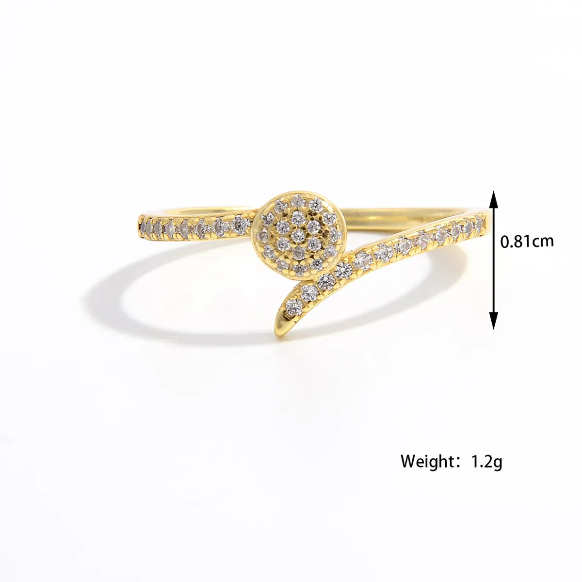 Sterling Silver 14K Gold Plated White Gold Plated Elegant Plating Inlay Round Oval Water Droplets Zircon Rings