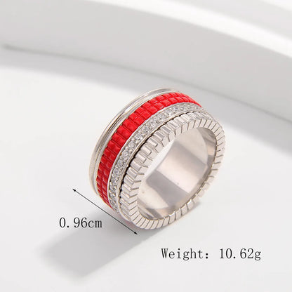 Sterling Silver 14K Gold Plated White Gold Plated Elegant Simple Style Inlay Color Block Zircon Rings