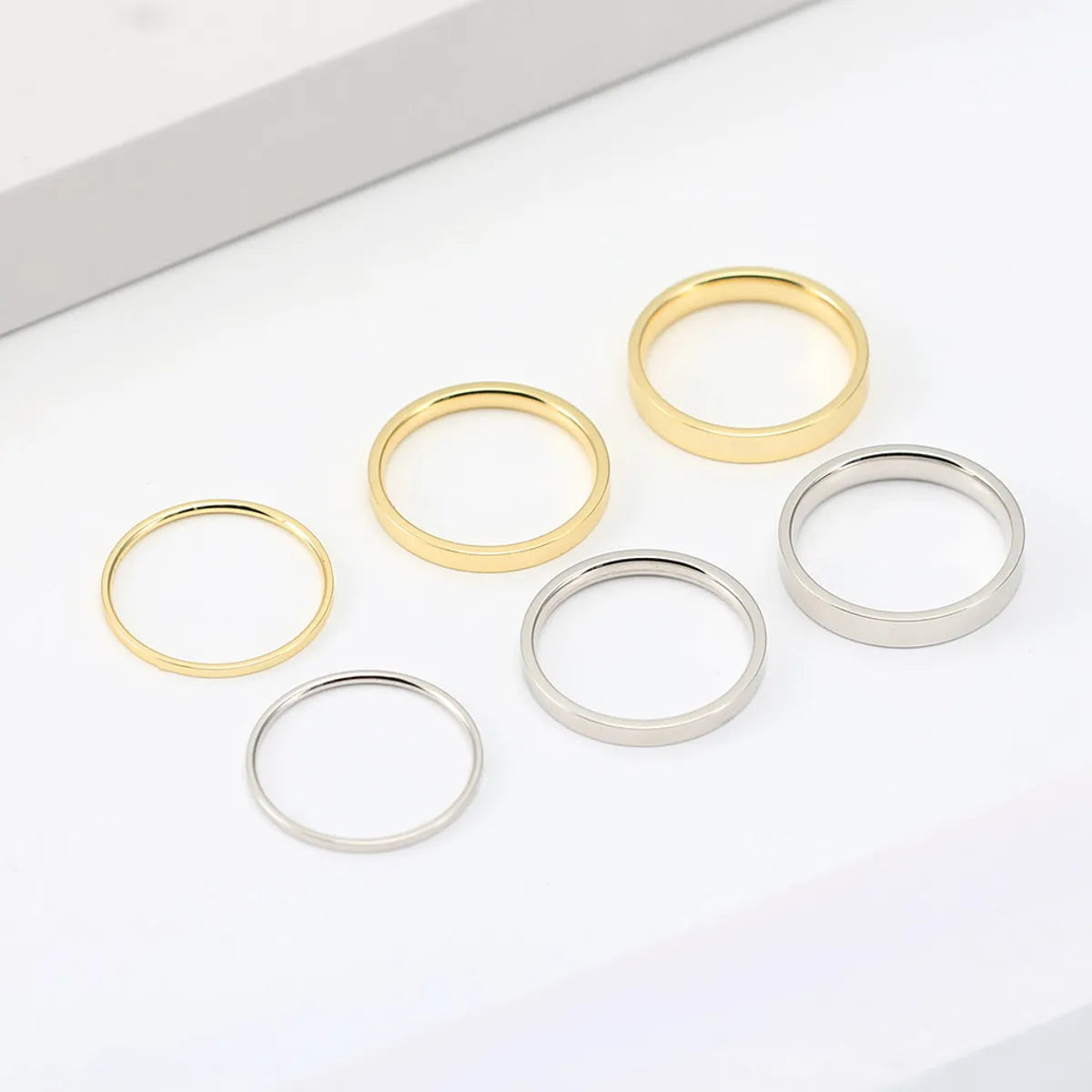 Sterling Silver 14K Gold Plated White Gold Plated IG Style Japanese Style Simple Style Solid Color Rings