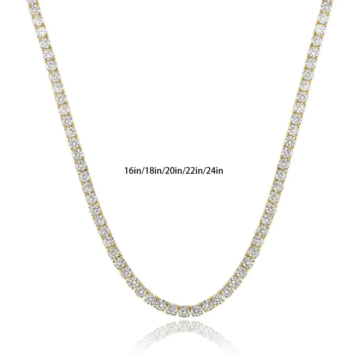 Sterling Silver 18K Gold Plated Casual Elegant Plating Inlay Solid Color Zircon Long Necklace