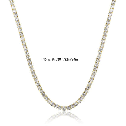 Sterling Silver 18K Gold Plated Casual Elegant Plating Inlay Solid Color Zircon Long Necklace