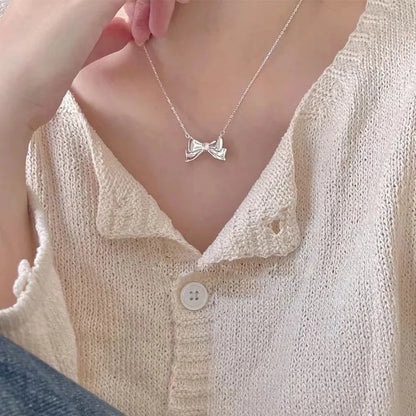 Sterling Silver Bow Knot Necklace