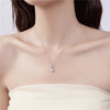 Sterling Silver Casual Hollow Out Inlay Moon Zircon Pendant Necklace