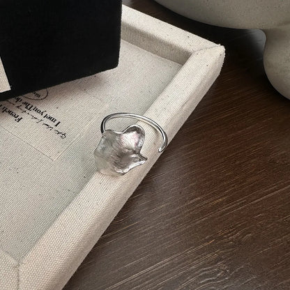 Sterling Silver Casual Simple Style Classic Style Solid Color Open Rings