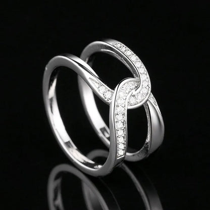 Sterling Silver Elegant Geometric Solid Color Plating Rings