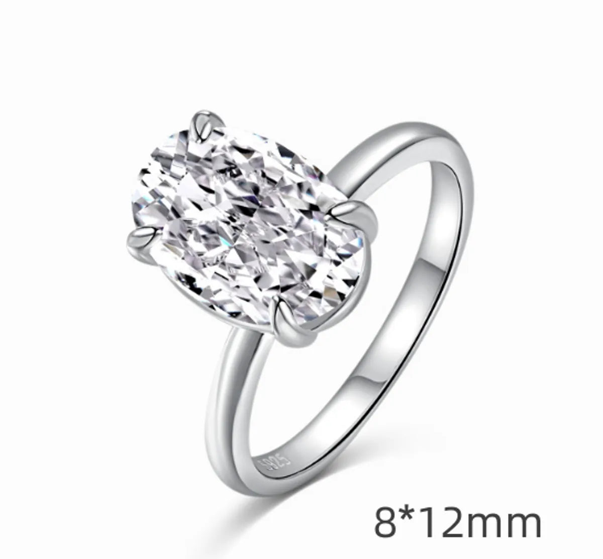 Sterling Silver Elegant Plating Inlay Geometric Heart Shape Zircon Rings