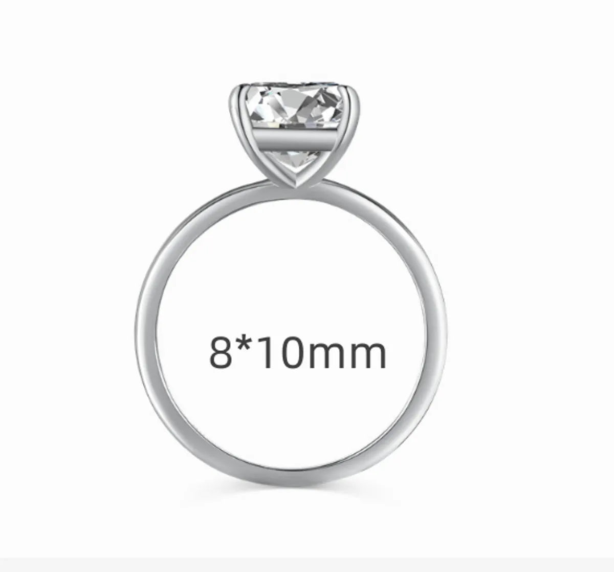 Sterling Silver Elegant Plating Inlay Geometric Heart Shape Zircon Rings