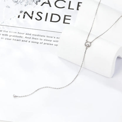 Sterling Silver Elegant Simple Style Geometric Plating Inlay Zircon Pendant Necklace