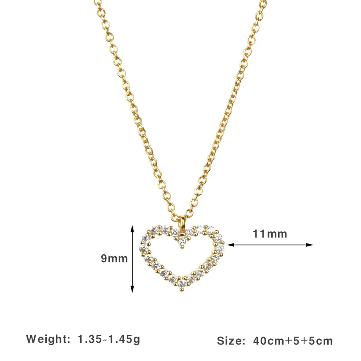 Sterling Silver Elegant Simple Style Heart Shape Zircon Pendant Necklace