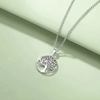 Sterling Silver Elegant Simple Style Life Tree Plating Pendant Necklace Necklace Pendant