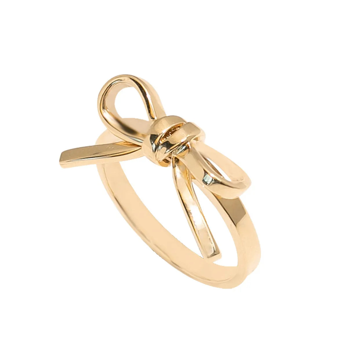 Sterling Silver Gold Plated Elegant Plating Bow Knot Rings