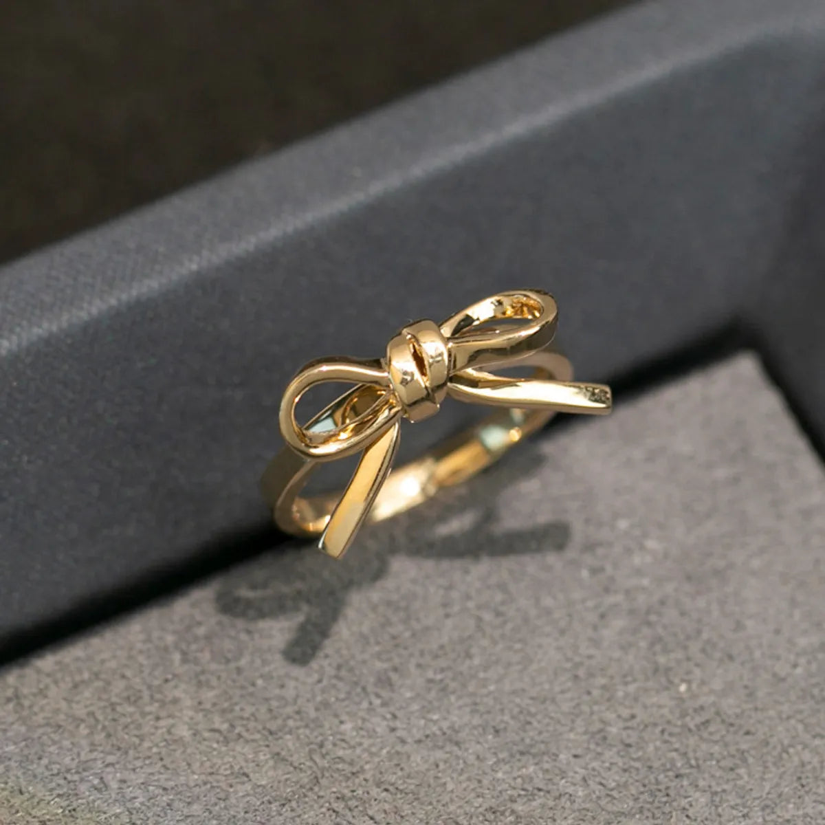 Sterling Silver Gold Plated Elegant Plating Bow Knot Rings