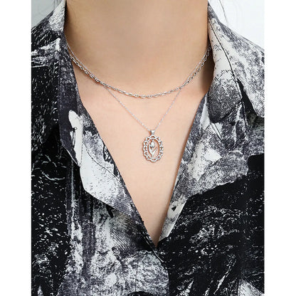 Sterling Silver Gold Plated Simple Style Classic Style Flower Plating Pendant Necklace