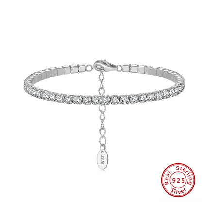 Sterling Silver IG Style Simple Style Classic Style Plating Inlay Round Round Dots Zircon Bracelets