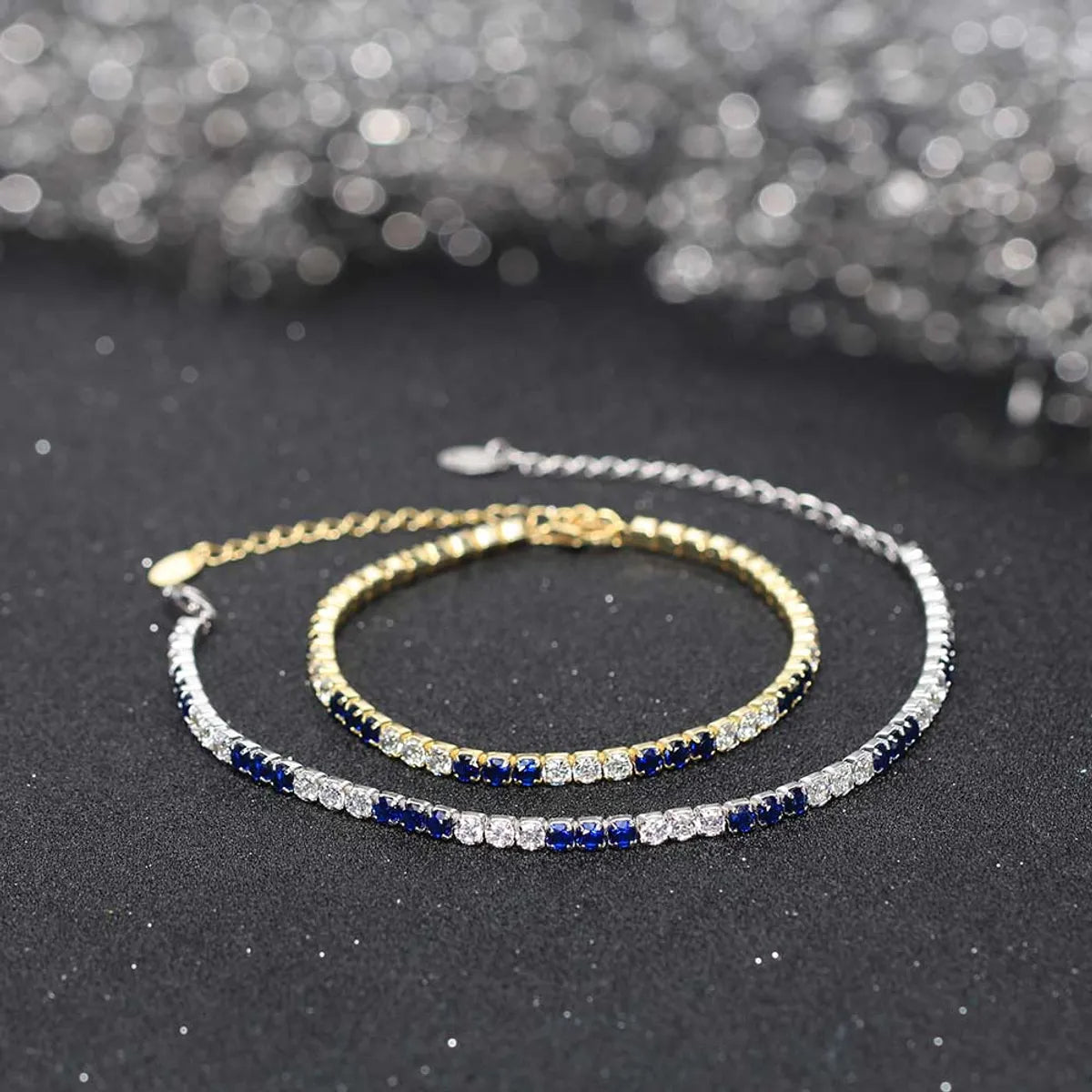 Sterling Silver IG Style Simple Style Classic Style Plating Inlay Round Round Dots Zircon Bracelets