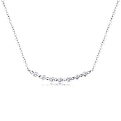 Sterling Silver Moissanite Inlay Geometric GRA Certificate Necklace