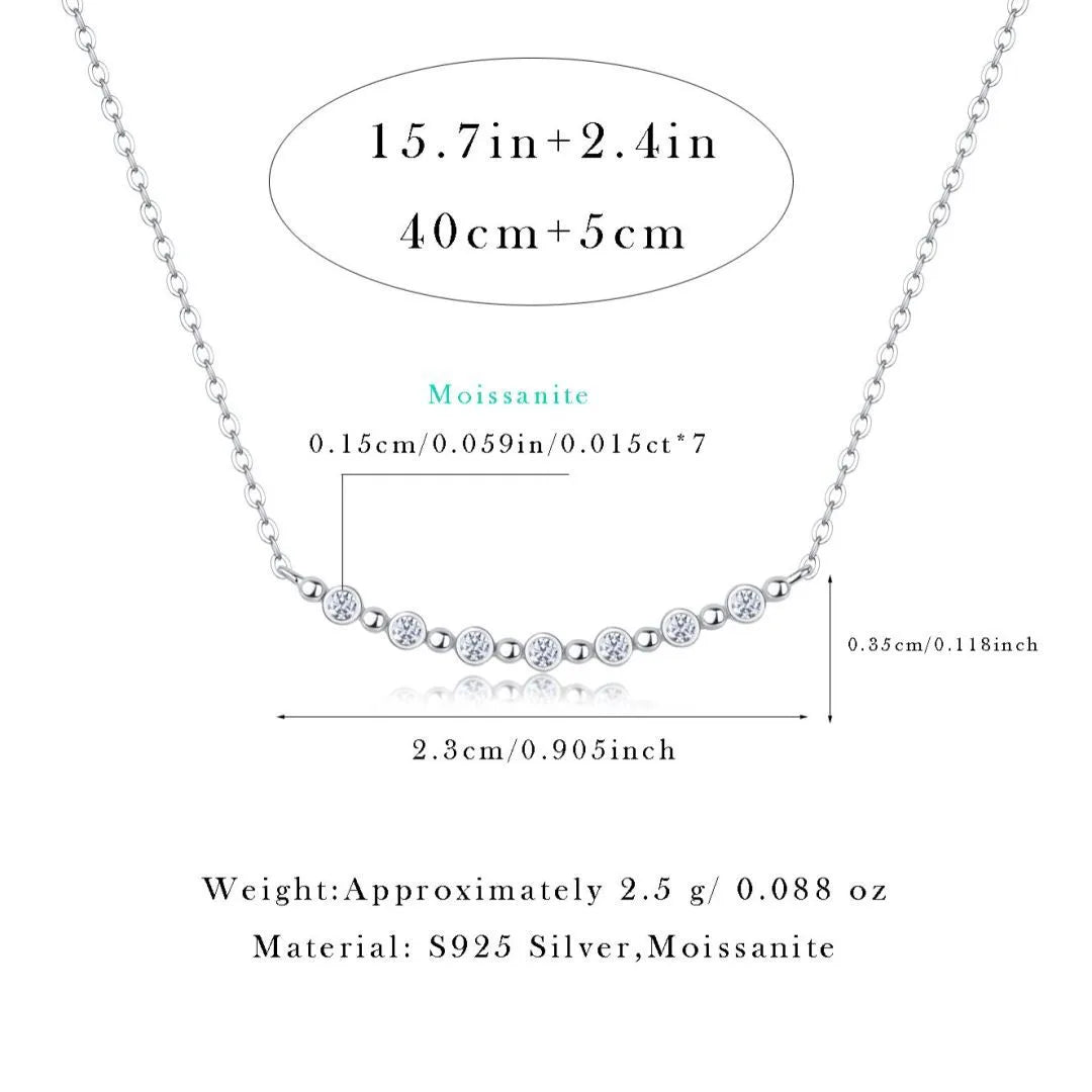 Sterling Silver Moissanite Inlay Geometric GRA Certificate Necklace