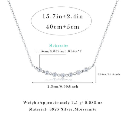 Sterling Silver Moissanite Inlay Geometric GRA Certificate Necklace