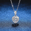 Sterling Silver Inlay Heart Shape Moissanite Zircon Pendant Necklace