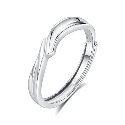 Sterling Silver Inlay Solid Color Zircon Rings