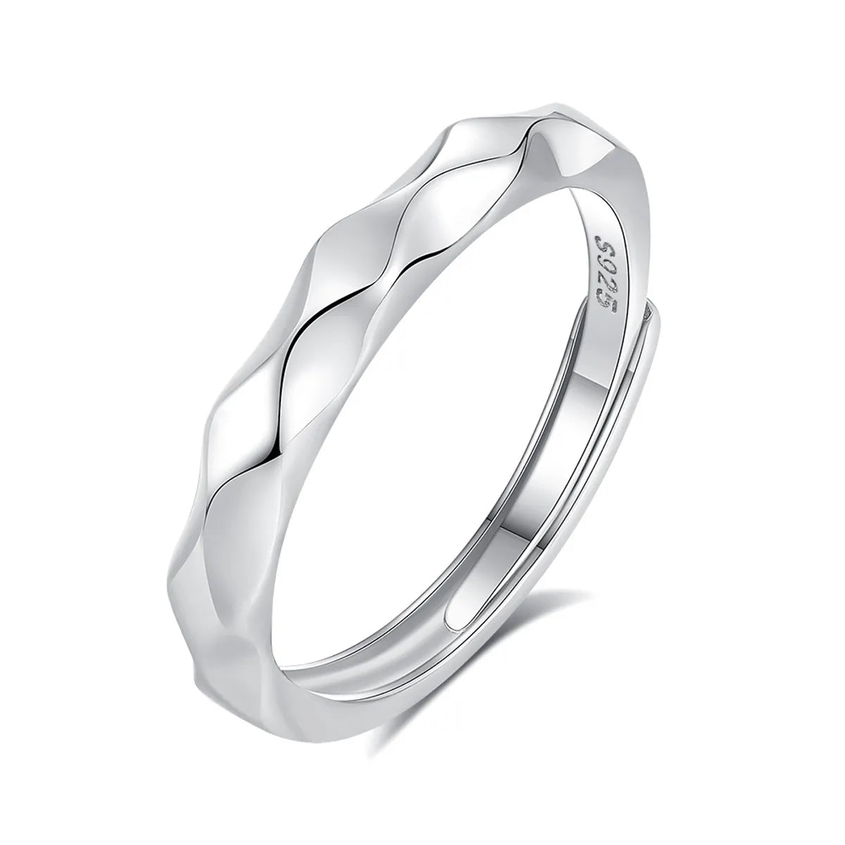 Sterling Silver Inlay Solid Color Zircon Rings