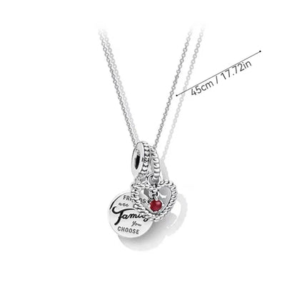 Sterling Silver Letter Heart Shape Pendant Necklace