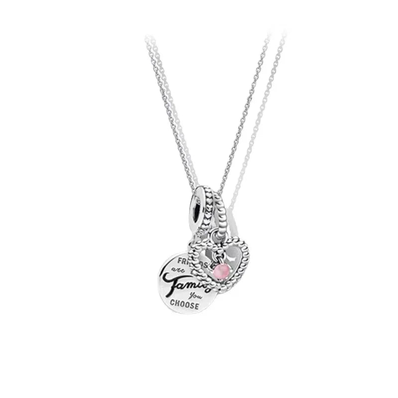 Sterling Silver Letter Heart Shape Pendant Necklace