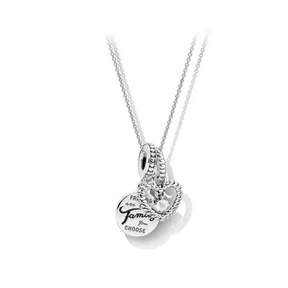 Sterling Silver Letter Heart Shape Pendant Necklace