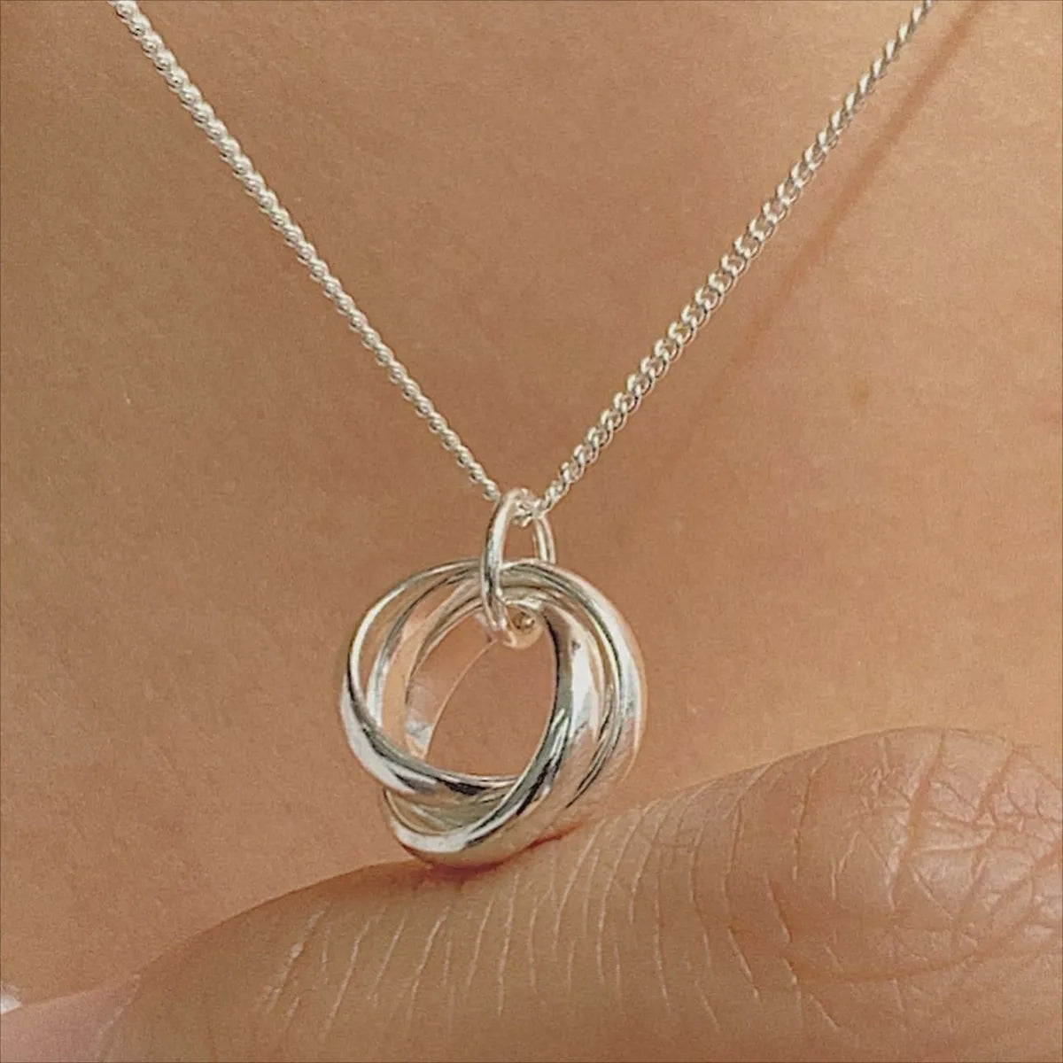 Sterling Silver Plating Geometric Pendant Necklace