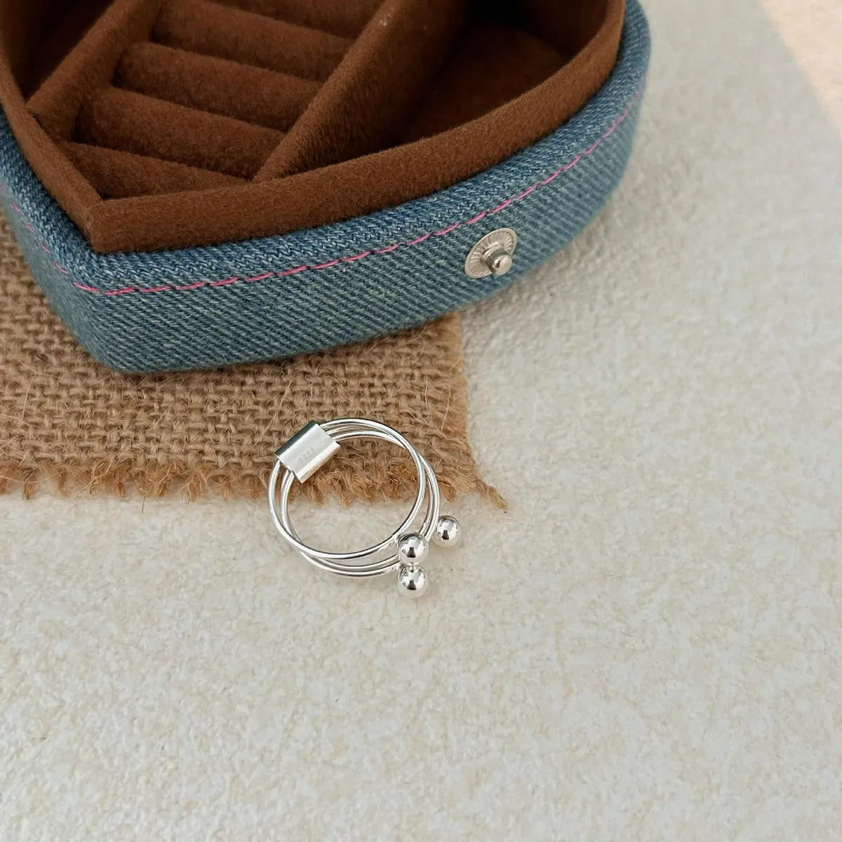 Sterling Silver Plating Geometric Rings