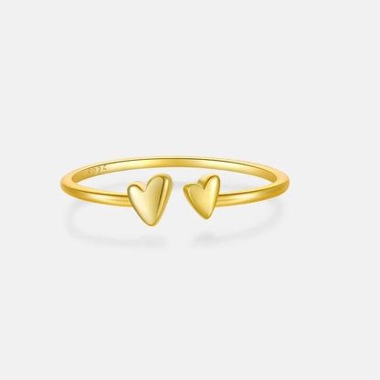 Sterling Silver Plating Heart Shape Open Rings