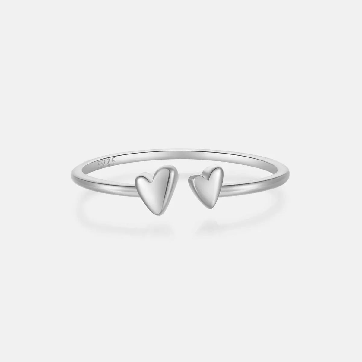 Sterling Silver Plating Heart Shape Open Rings