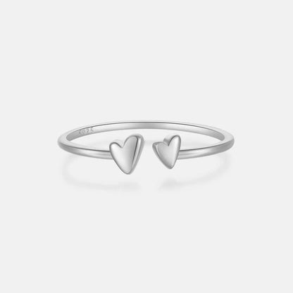 Sterling Silver Plating Heart Shape Open Rings