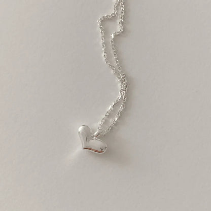 Sterling Silver Plating Heart Shape Pendant Necklace