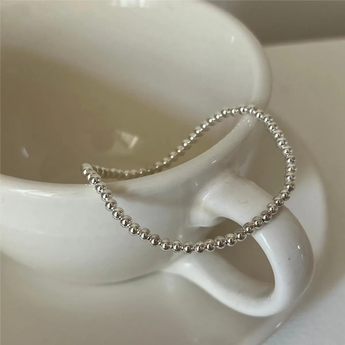 Sterling Silver Plating Solid Color Bracelets