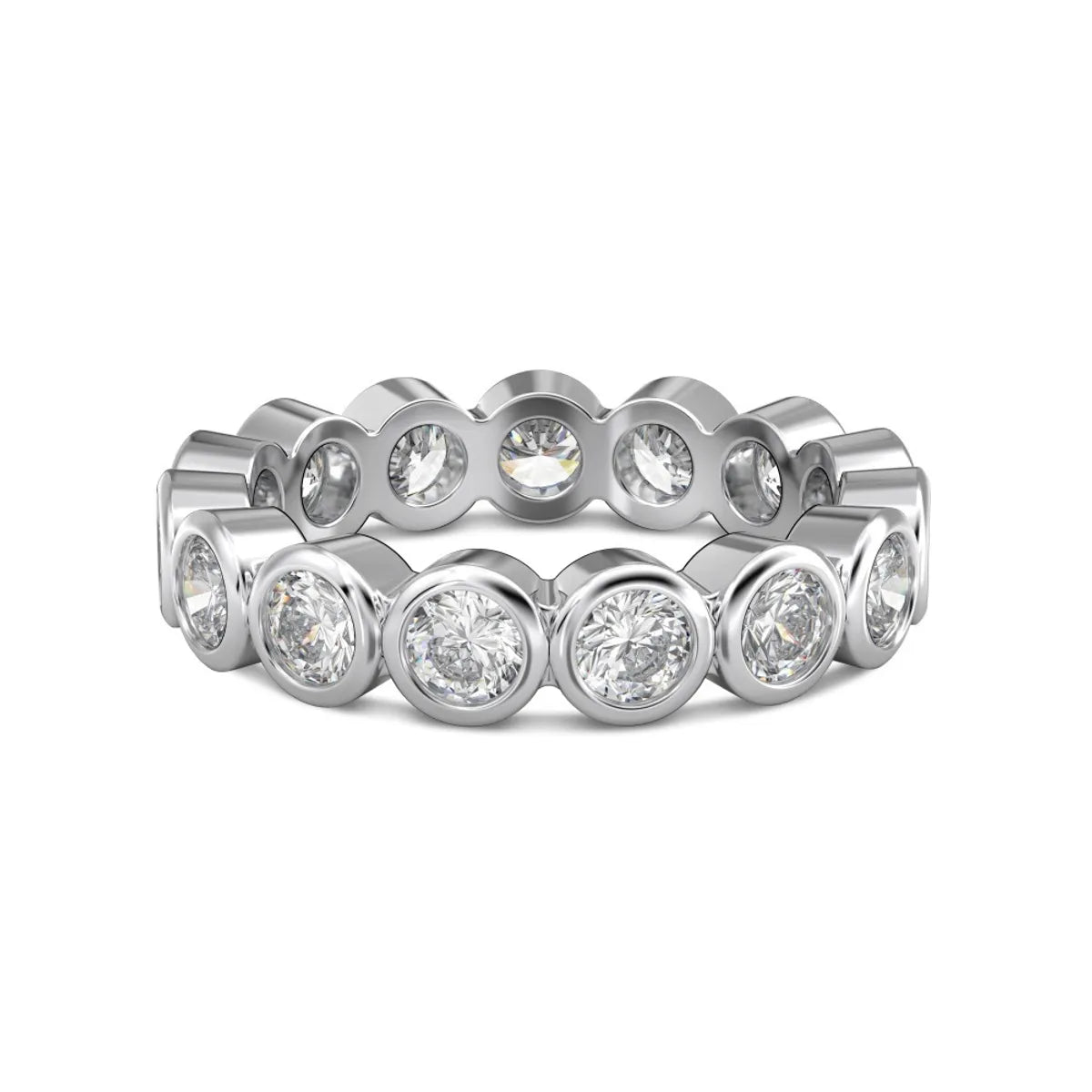 Sterling Silver Rhinestones Solid Color Rings