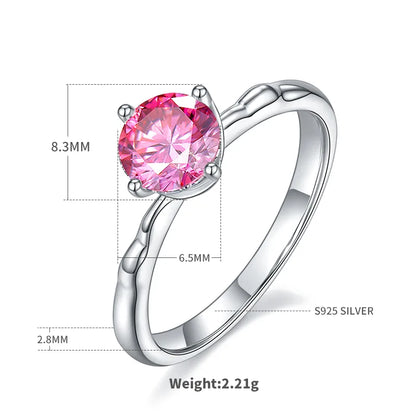 Sterling Silver Rhodium Plated Inlay Round Zircon Rings