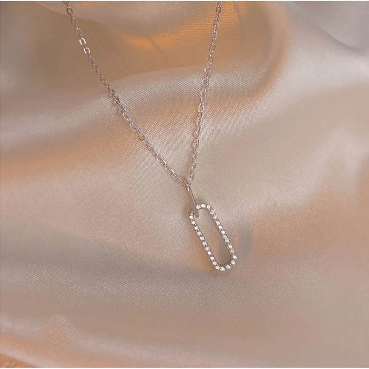 Sterling Silver Silver Plated Casual Simple Style Plating Inlay Solid Color Zircon Pendant Necklace