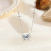 Sterling Silver Simple Style Classic Style Inlay Butterfly Zircon Pendant Necklace