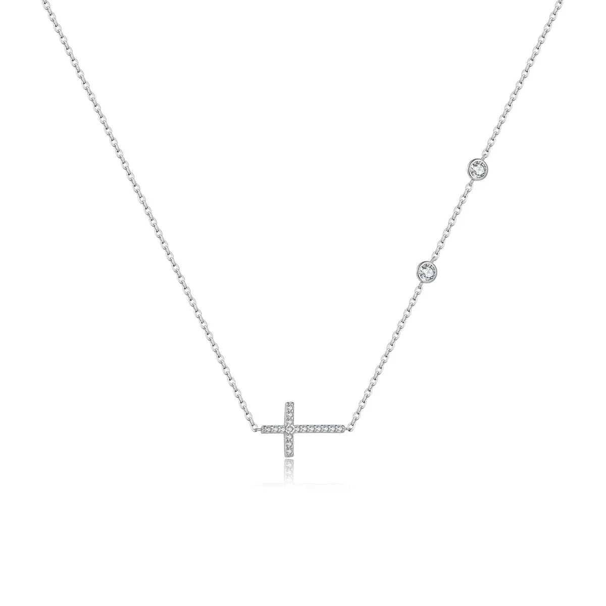 Sterling Silver Simple Style Classic Style Inlay Solid Color Rhinestones Pendant Necklace