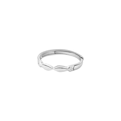 Sterling Silver Simple Style Plating Solid Color Rings