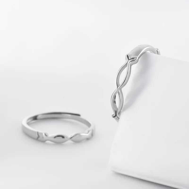 Sterling Silver Simple Style Plating Solid Color Rings