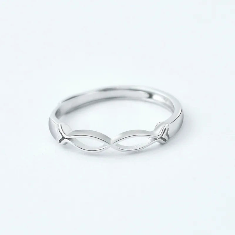 Sterling Silver Simple Style Plating Solid Color Rings