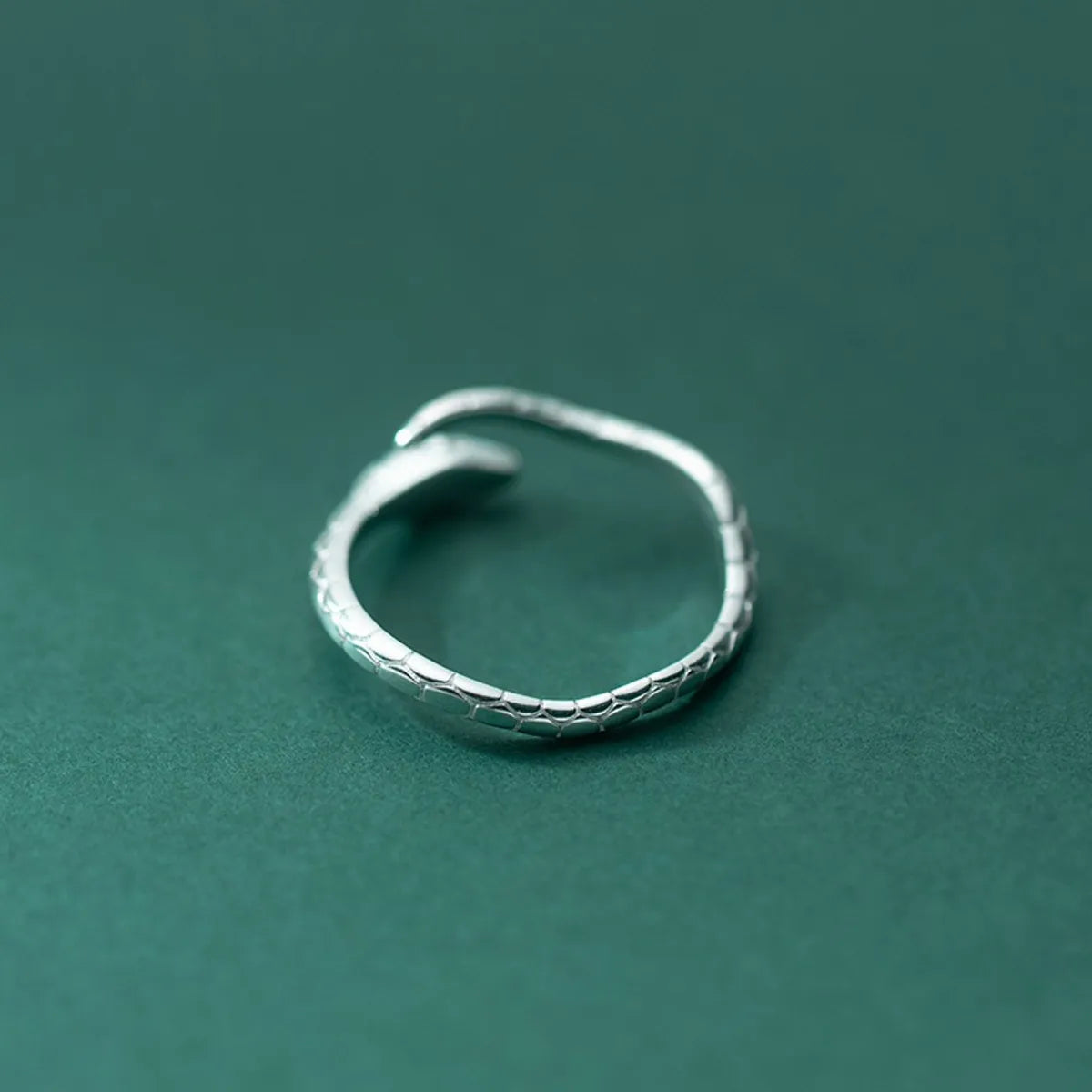 Sterling Silver Simple Style Snake Plating Open Rings