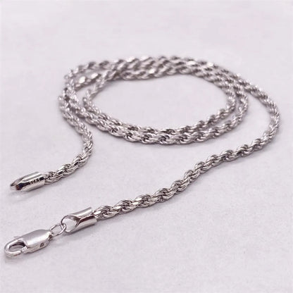 Sterling Silver Simple Style Solid Color Plating Necklace