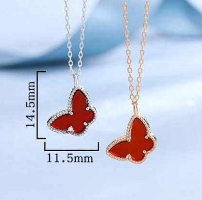 Sterling Silver Sweet Butterfly Plating Pendant Necklace