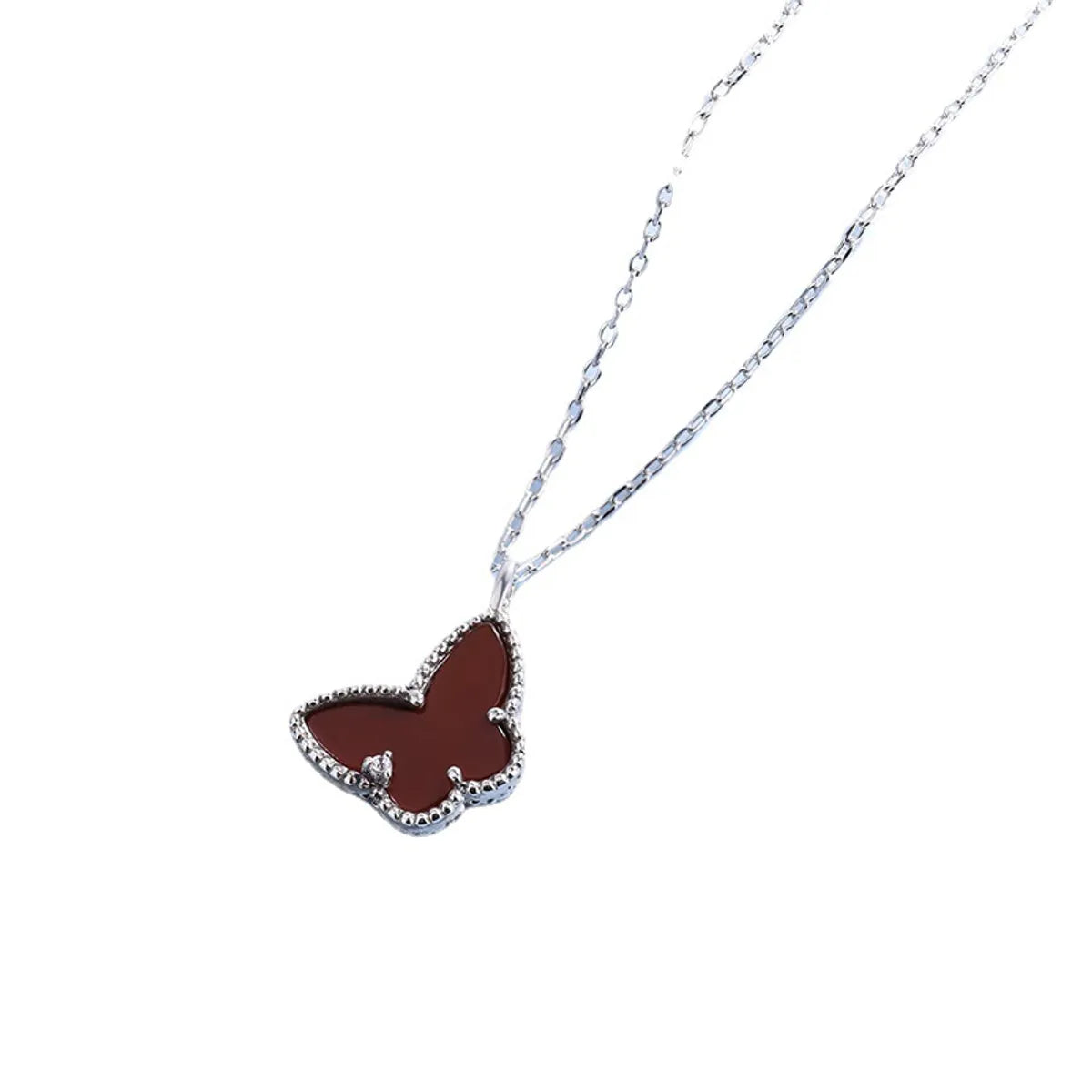 Sterling Silver Sweet Butterfly Plating Pendant Necklace