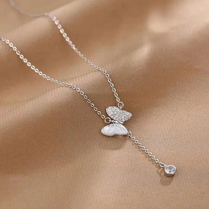 Sterling Silver Sweet Butterfly Plating Pendant Necklace